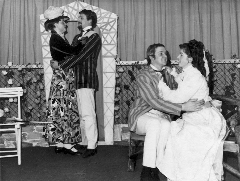 Drama Group 4.JPG - Long Preston Drama Group - April 1968  "The Importance of Being Earnest" by Oscar Wilde.  Rosa Wilson - Stewart Robertshaw - David North - Irene Hawe